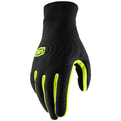 100% Brisker Xtreme Gloves Black/Fluo Yellow