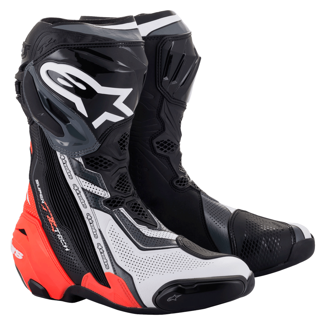 Alpinestars Supertech R V2 Boot - Black/Red Fluo/White/Gray