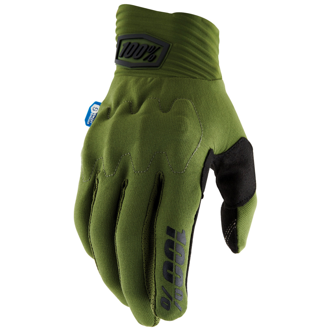 100% Cognito Smart Shock Gloves Army Green