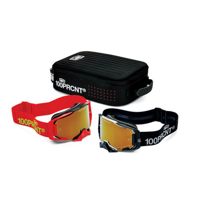 100% Dual Armega Racer Pro Pack Black/Red True Gold Mirror Racer Pro Pack