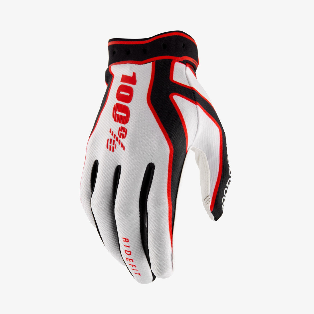 100% Ridefit Gloves White/Red/Black