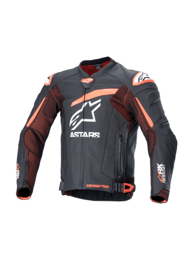 Alpinestars GP Plus R V4 Rideknit Leather Jacket - Black/Red Fluo/White
