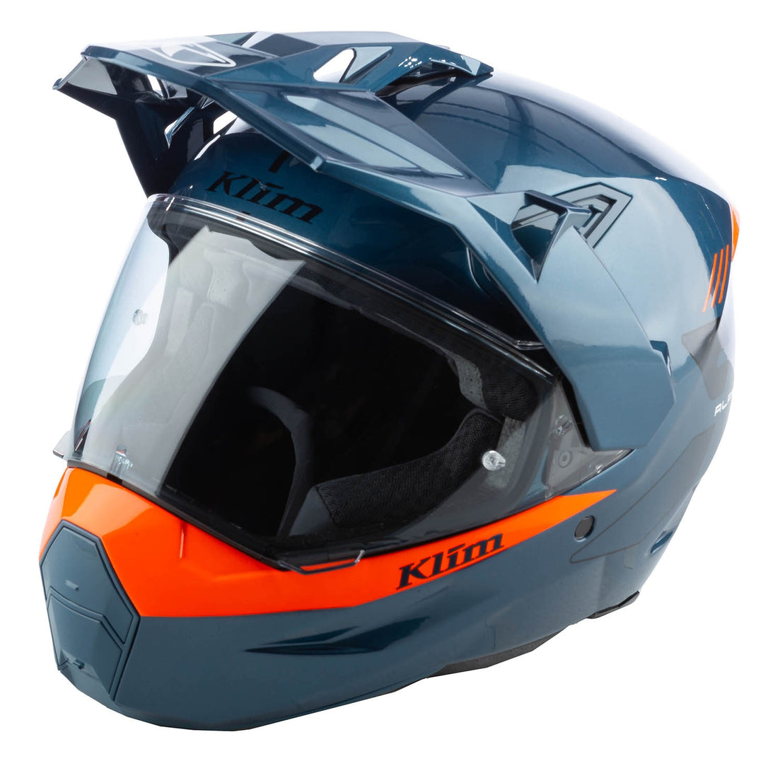 KLIM X1 Alpha Helmet ECE/DOT Gloss Concept Petrol - Strike Orange