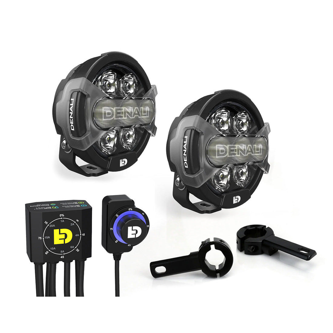 D7 PRO Premium Lighting Bundle w/ DialDim Controller & Crash Bar Mount-Universal Fit