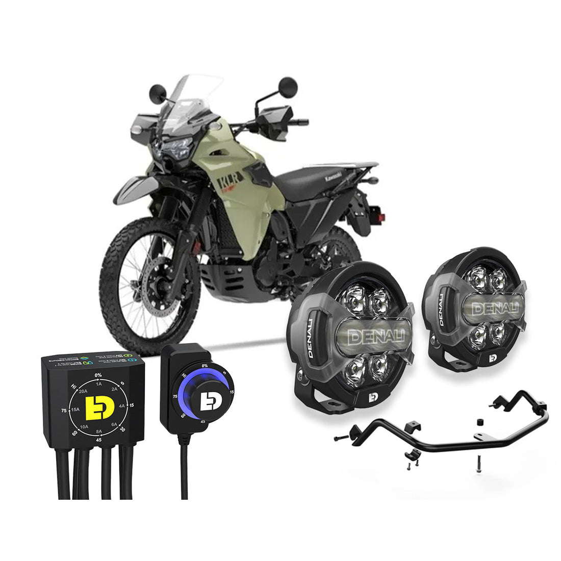 D7 Pro Premium Lighting Bundle for Kawasaki KLR650 & KLR650S '22-'26