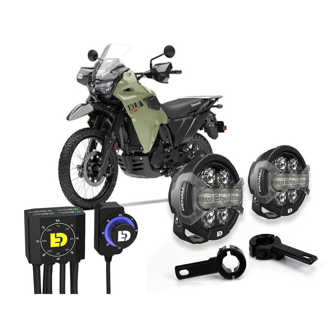 D7 Pro Premium Lighting Bundle w/ Crashbar Mounts for Kawasaki KLR650 & KLR650S '22-'26
