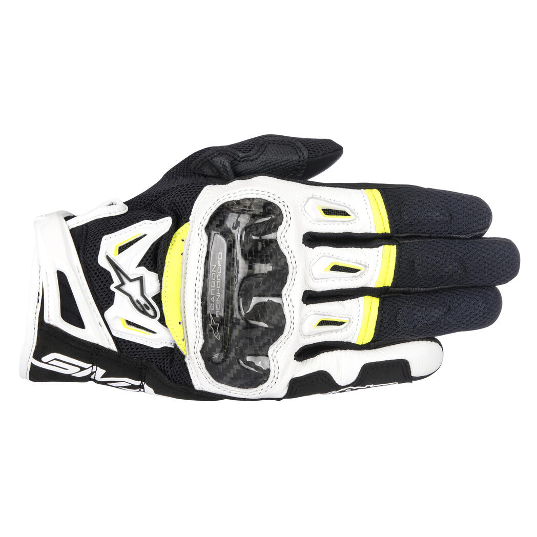 Alpinestars SMX-2 Air Carbon V2 Gloves Black/White/Yellow Fluo