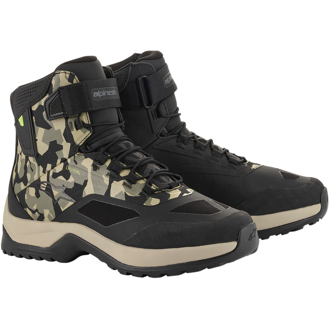Alpinestars CR-6 Drystar Riding Shoes Black/Brown/Green