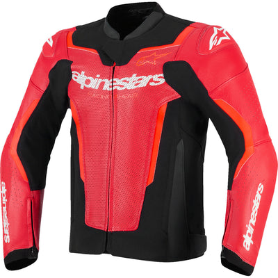 Alpinestars GP Force v2 Airflow Leather Jacket Red/Red Fluo