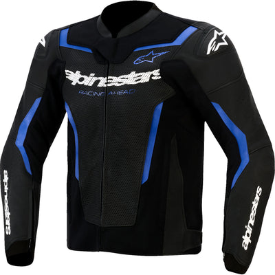 Alpinestars GP Force v2 Leather Airflow Jacket Black/Metallic Blue