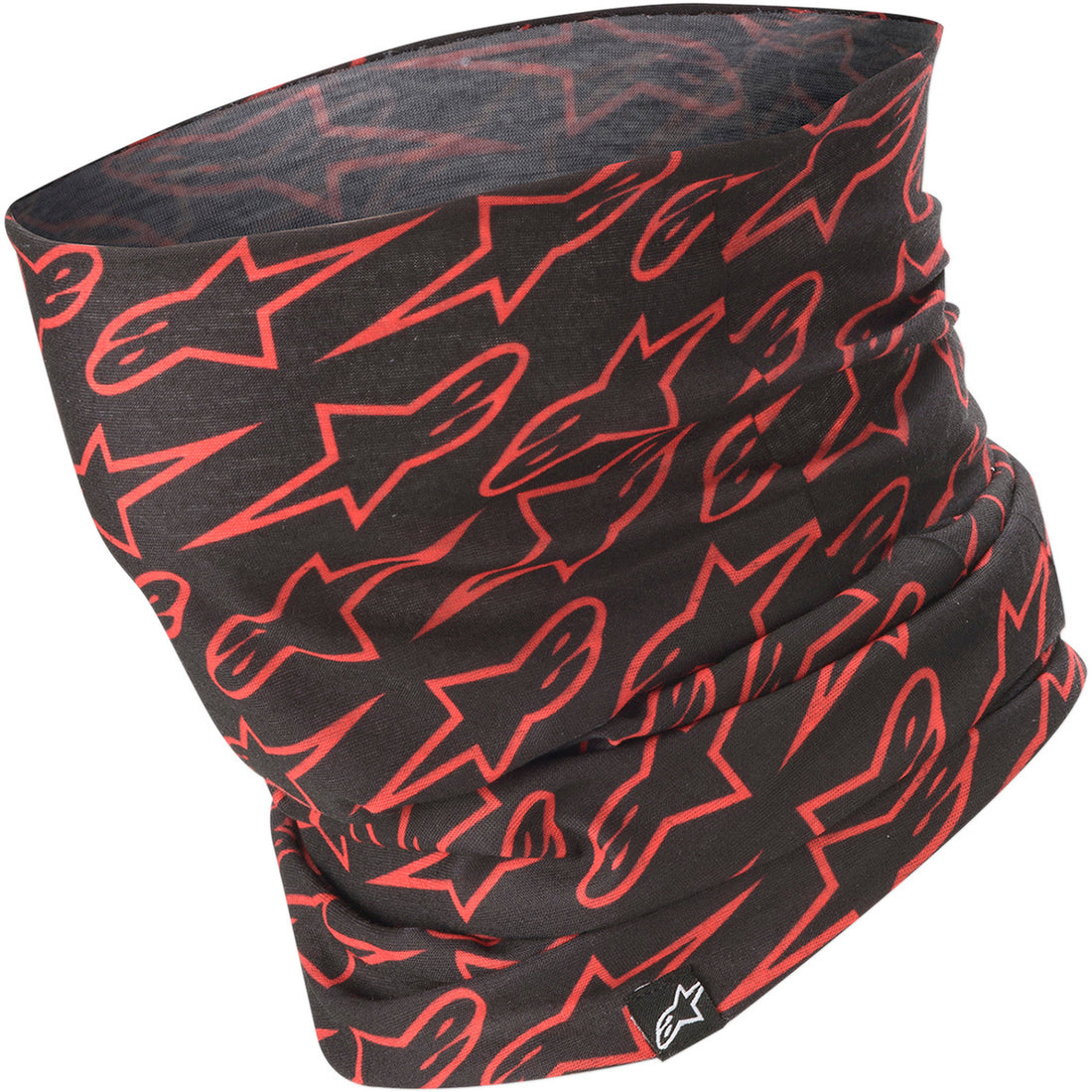 Alpinestars Neck Tube, Blurred Black/Fluo Red