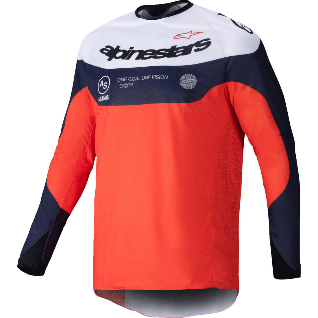 Alpinestars Pro-Dura Long-Sleeve Jersey Navy/Hot Orange/White