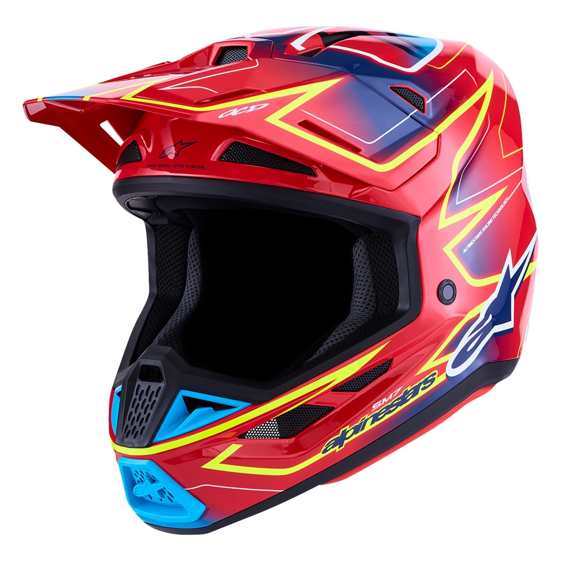 Alpinestars SM7 Cast Red/Yellow Fluo/Blue