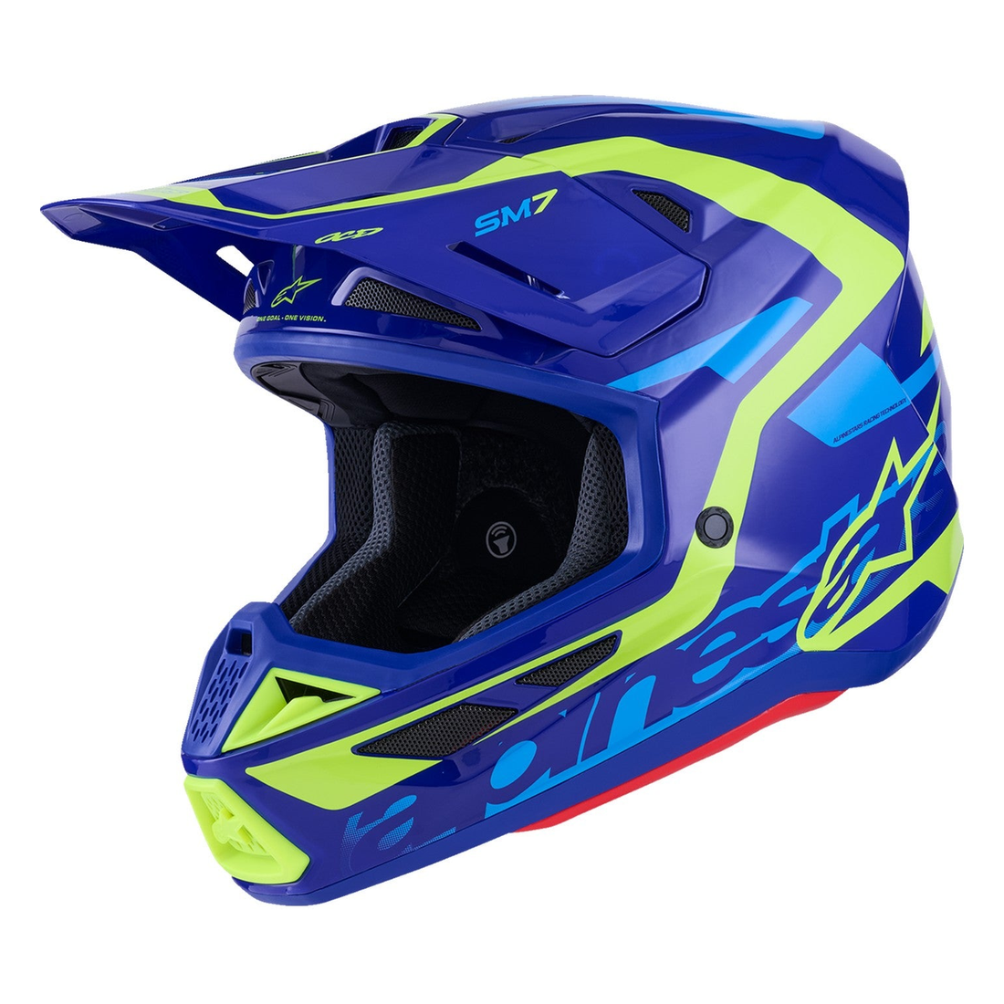 Alpinestars SM7 Deed Gloss Blue/Yellow Fluo