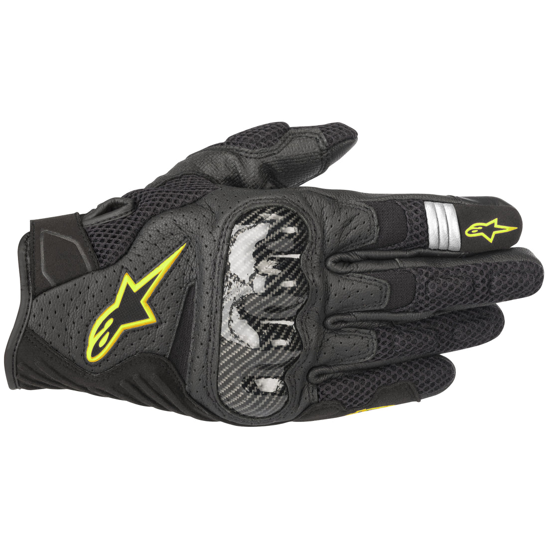 Alpinestars SMX-1 Air V2 Gloves, Black / Yellow Fluo