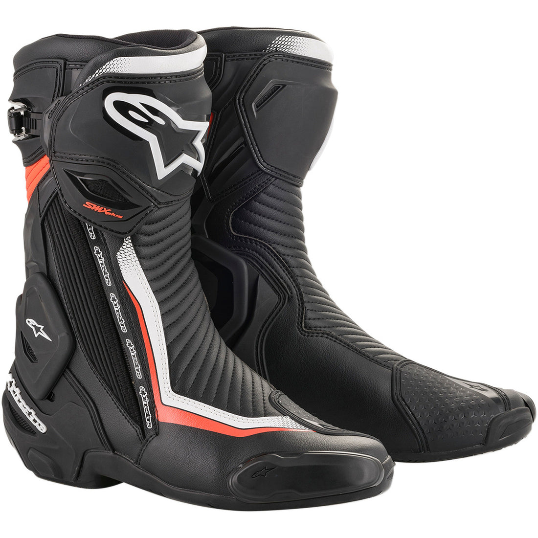 Alpinestars SMX Plus Boots Black/White/Red Fluorescent