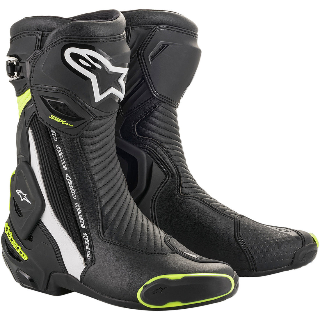Alpinestars SMX Plus Boots Black/White/Yellow Fluorescent