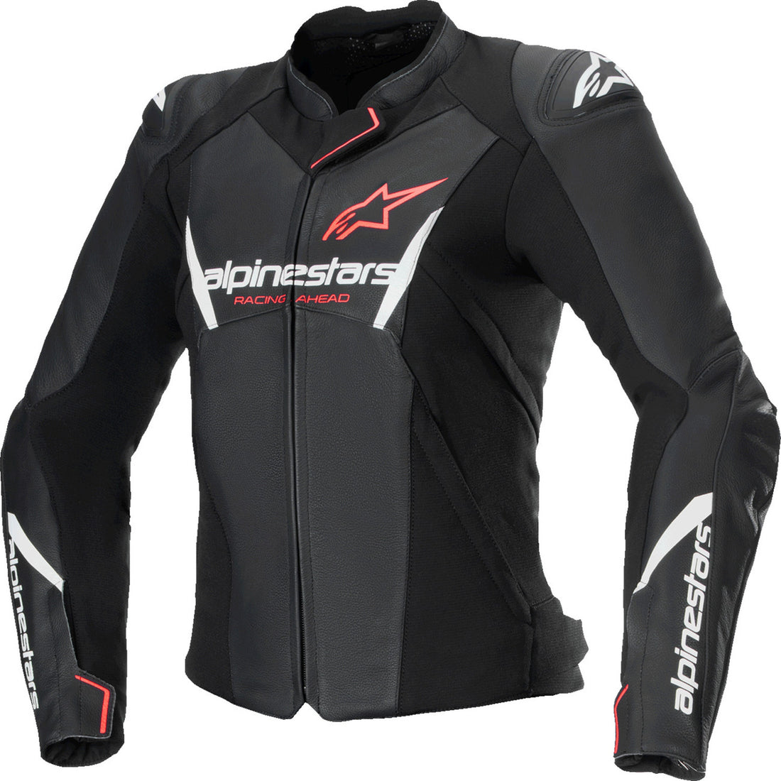 Alpinestars Stella Faster v3 Leather Jacket Black/White Fluo/Coral