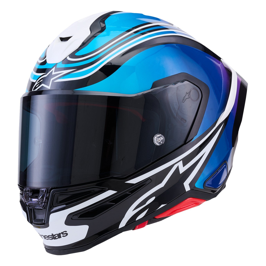 Alpinestars Supertech R7 Zeal Gloss Black/Blue/Pink Fluo/White