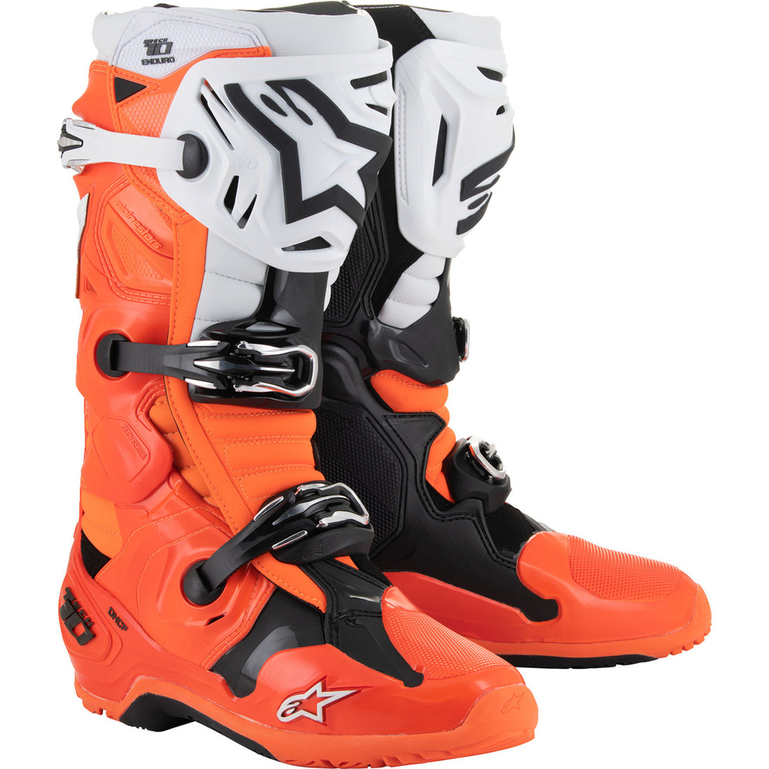 Alpinestars Tech 10 Enduro Boots Fluorescent Orange/Black/White