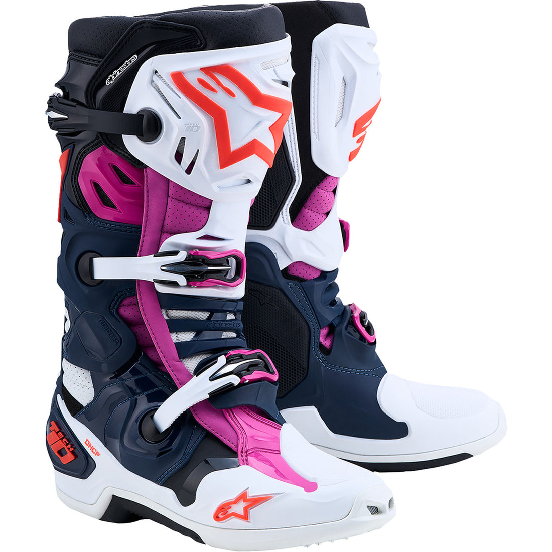 Alpinestars Tech 10 Supervented Boots Dark Blue/White/Black/Fuchsia