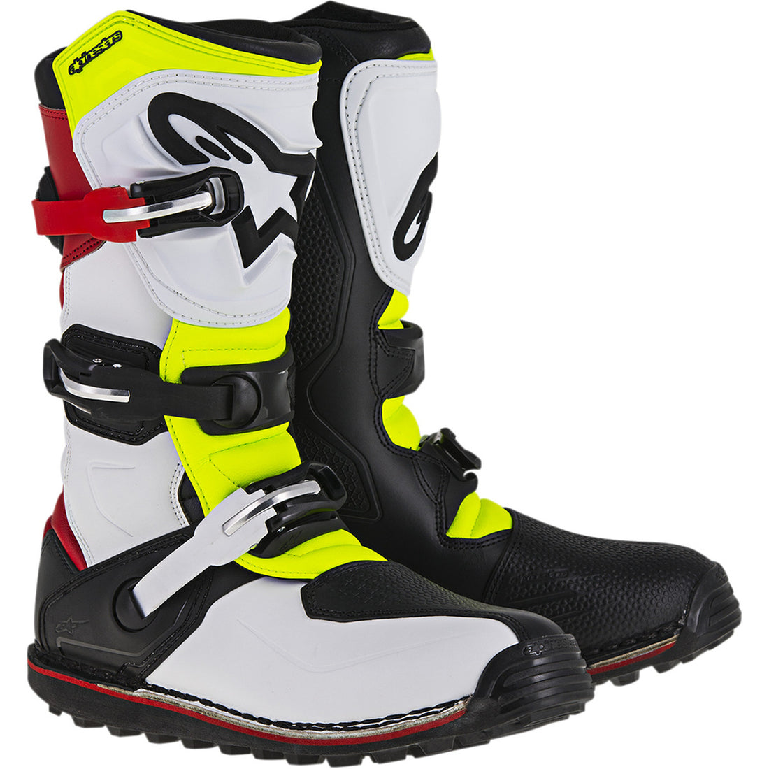 Alpinestars Tech-T Boots White/Red/Yellow Fluorescent/Black