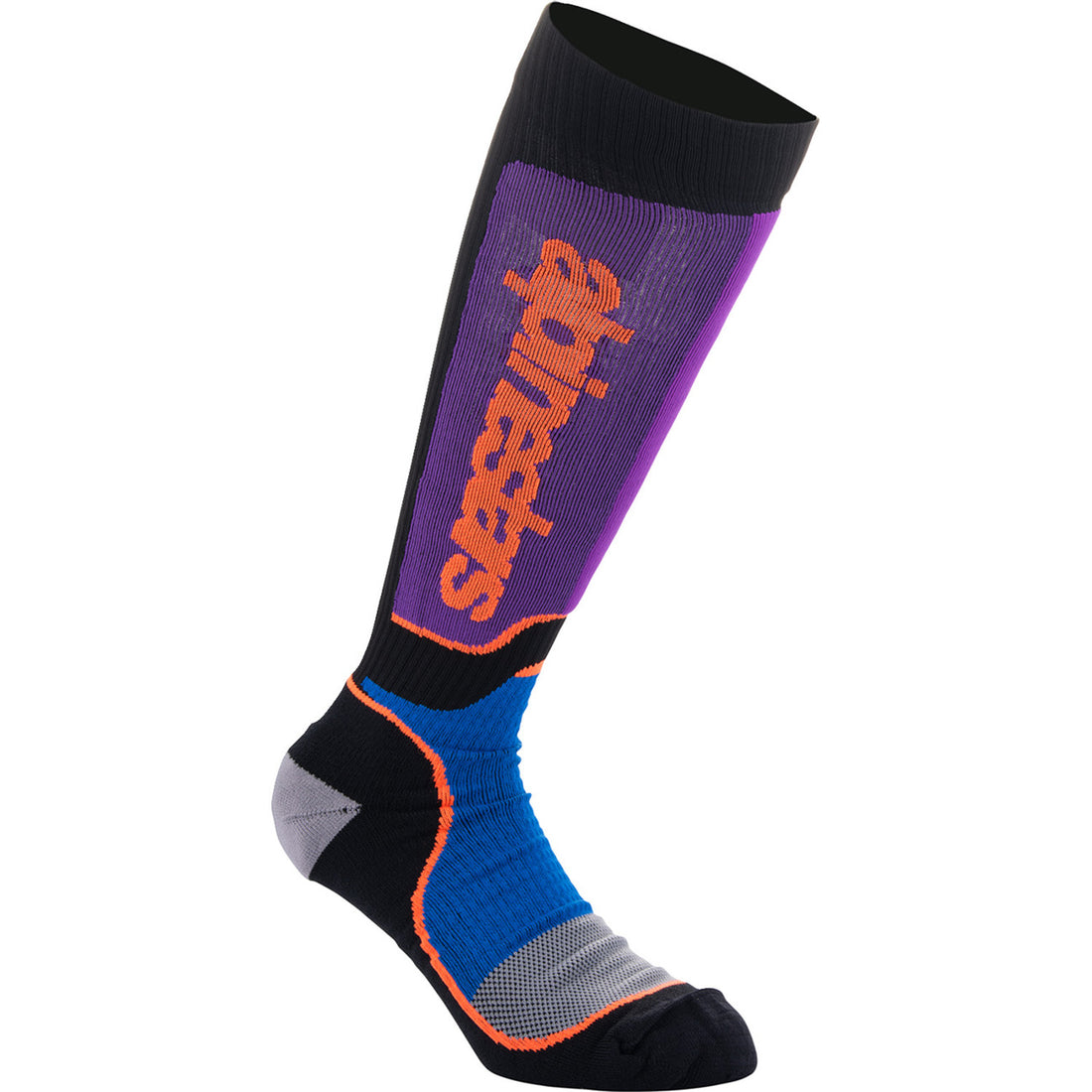 Alpinestars Youth MX Plus Socks Black/Purple/Blue/Orange