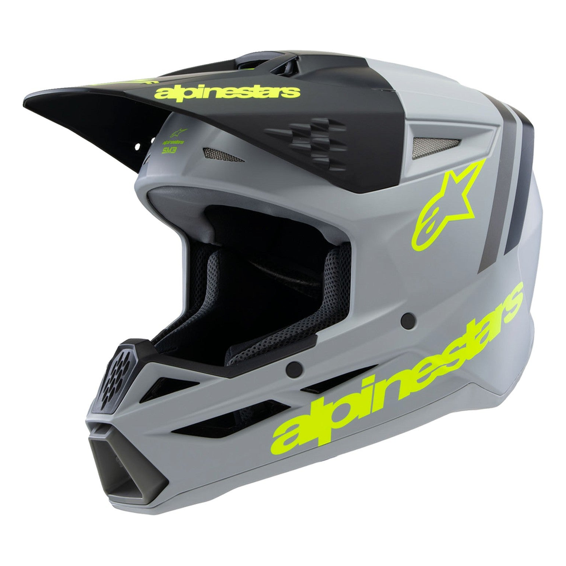 Alpinestars Youth SM3 Radium Matte Gray/Black/Yellow Fluo