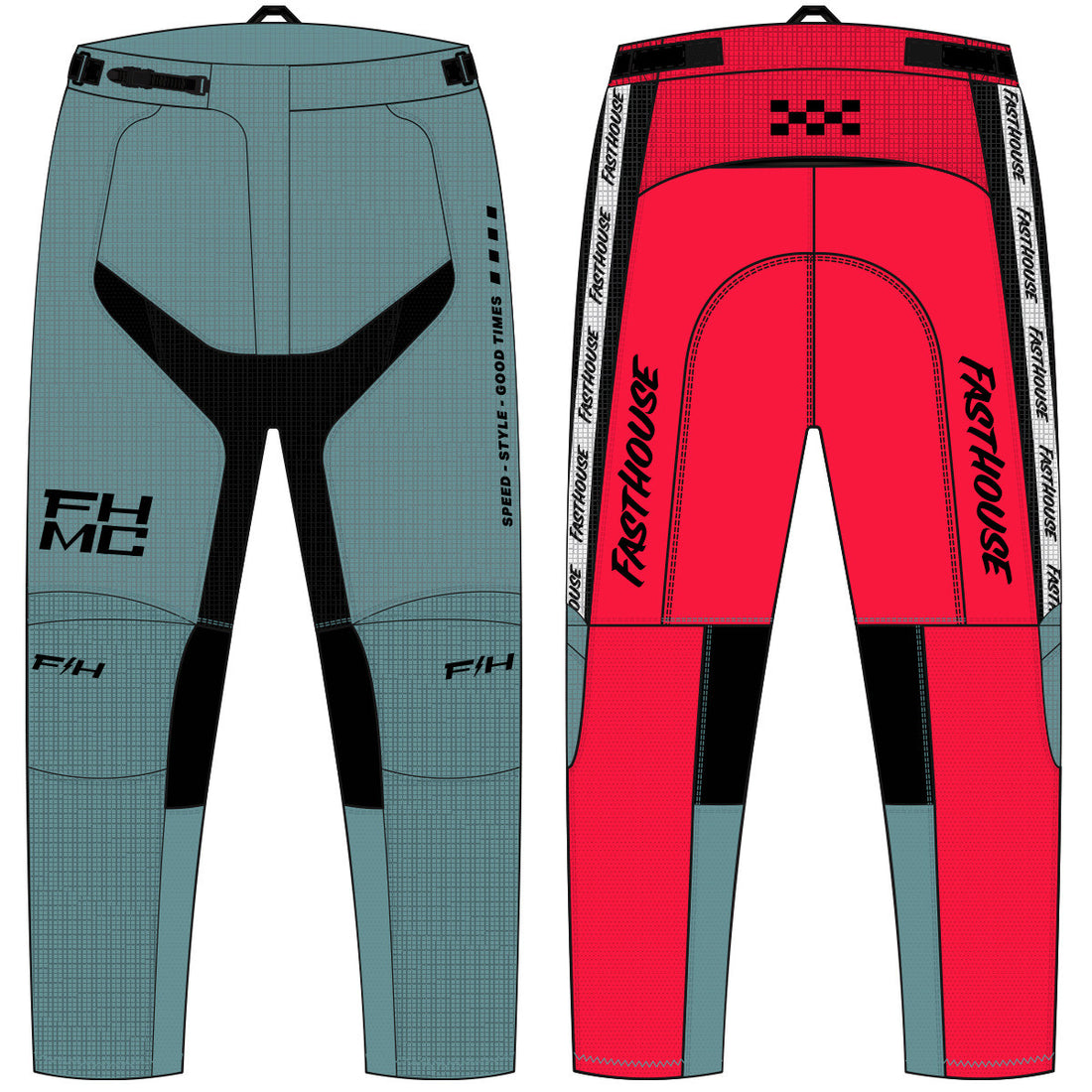 Fasthouse Elrod Formula Pants Oceanic Mint/Hyper Coral