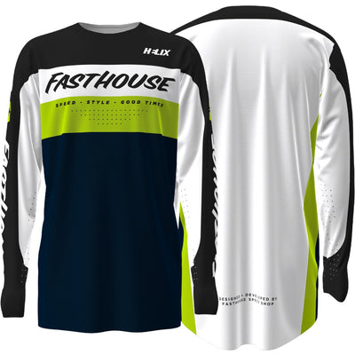 Fasthouse Helix Daytona Jersey Black/Navy/Flo Green