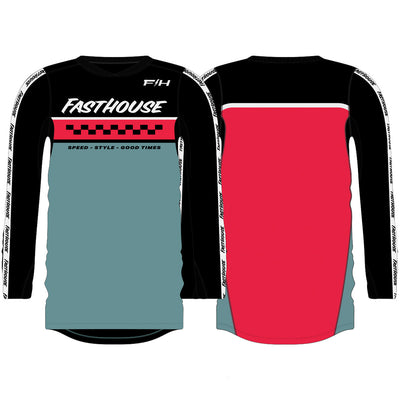 Fasthouse Youth Elrod Formula Jersey Oceanic Mint/Hyper Coral