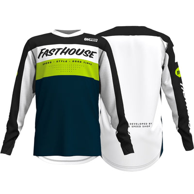 Fasthouse Youth Grindhouse Pro Daytona LS Jersey Black/Flo Green