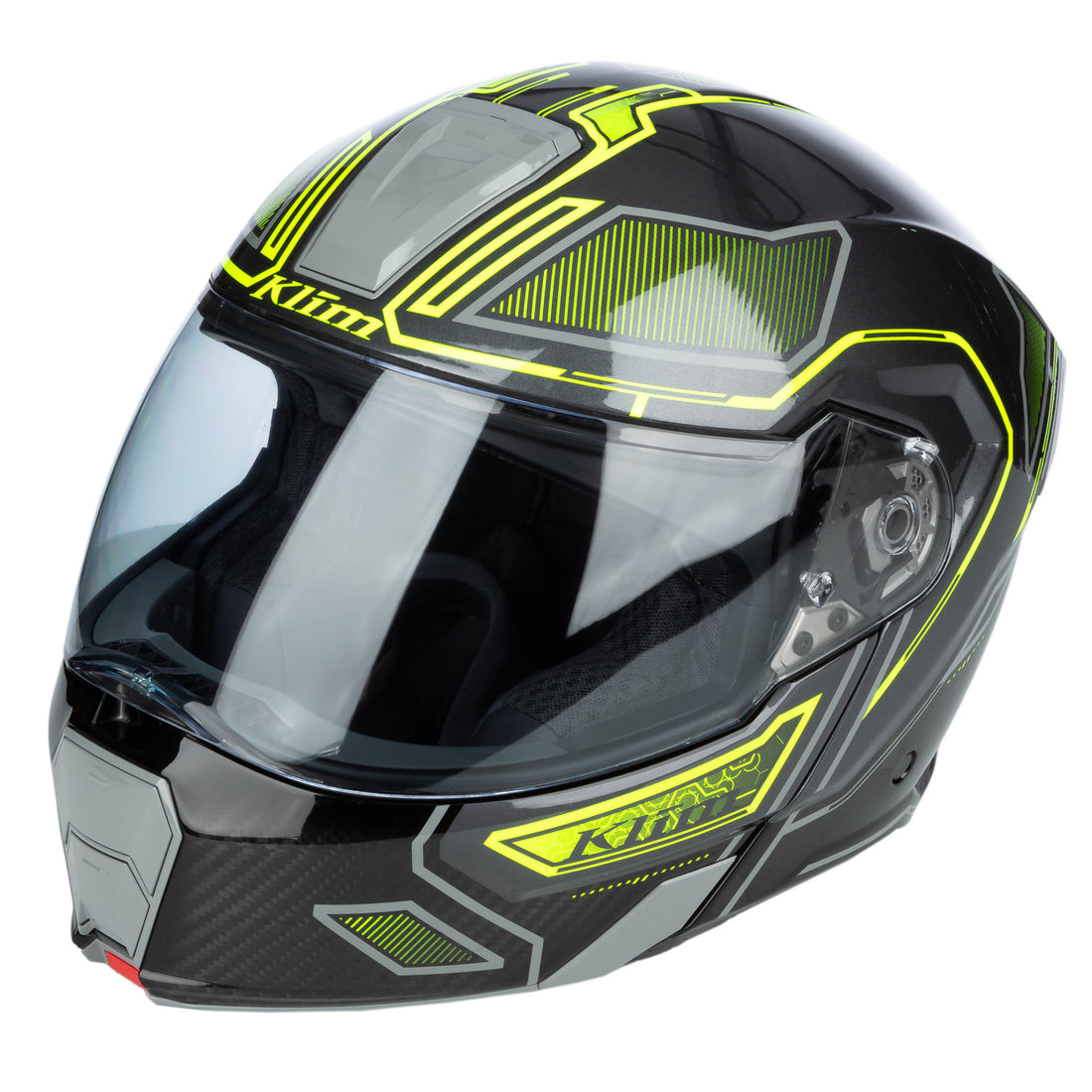 KLIM GT1 Expedition Helmet ECE/DOT Encrypted Gloss Asphalt - Hi-Vis