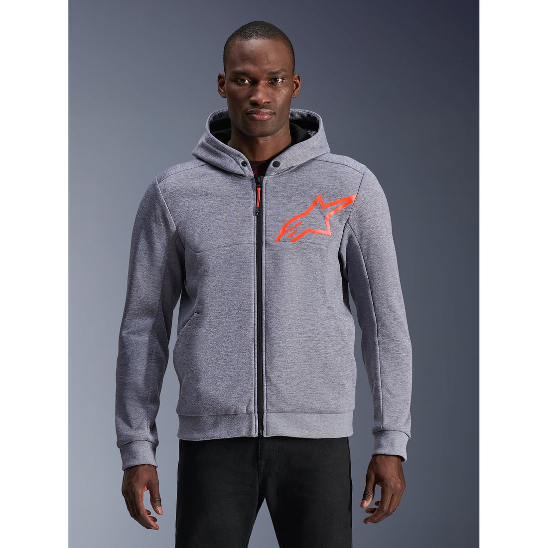 Grey Heather/Red Fluo