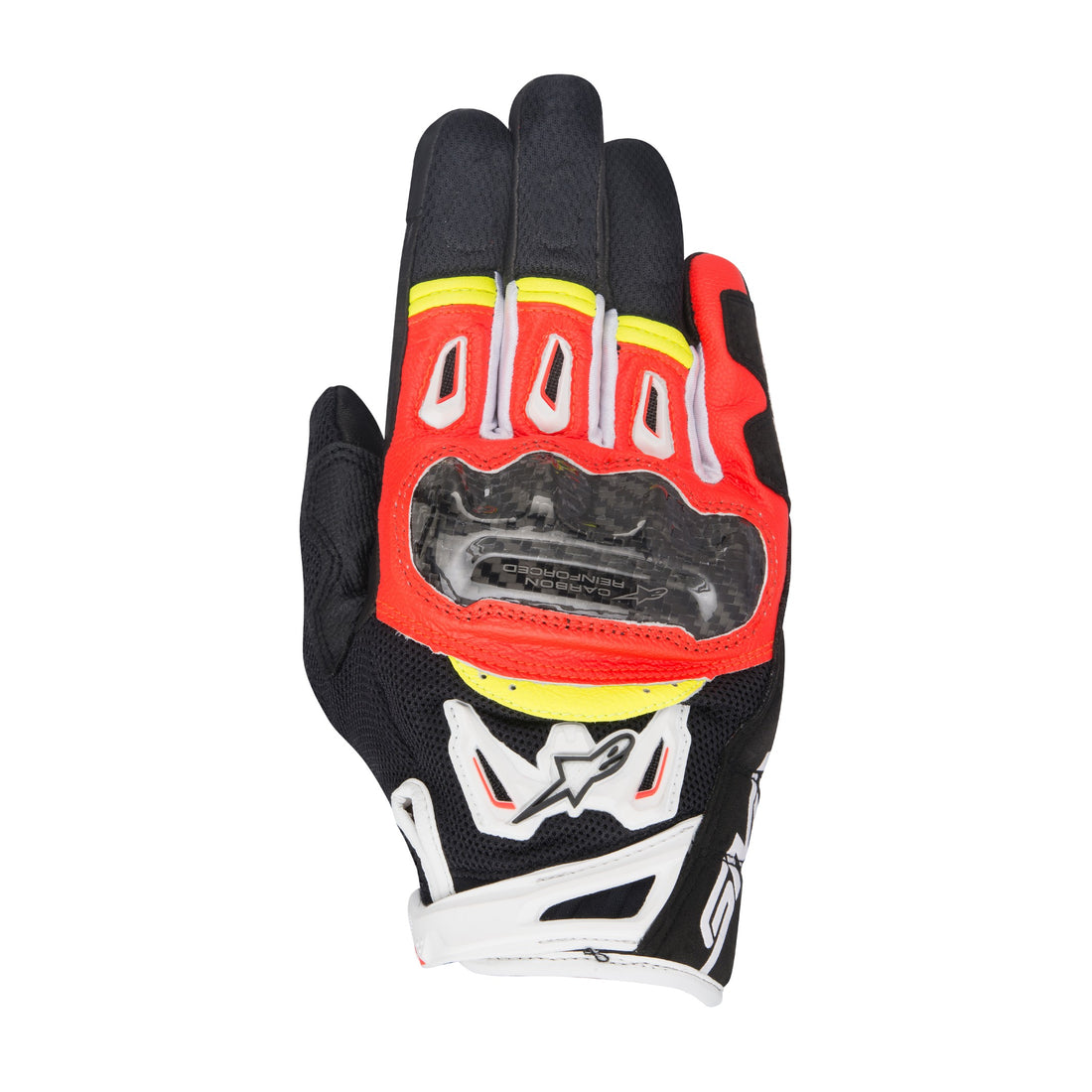 Alpinestars SMX-2 Air Carbon V2 Gloves Black/Red Fluo/White
